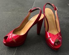 Stuart Weitzman T-Strap Platform Heels, Tweed & Black Leather, Size 10 — listing 6