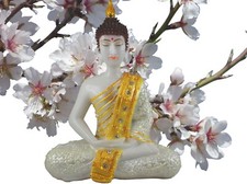 Cast Stone Seated Meditating Buddha Garden Statue, Bhumisparsha Mudra — listing 6