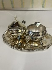 Vintage Silver-Plate Two-Handled Sugar Bowl with Repousse Melon-Lobed Body — listing 2