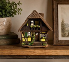 Handmade Art Pottery 'Beloved' House-Form Tealight Candle Lantern with Heart Cutout — listing 3