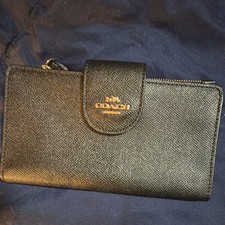 Coach Large Double Zip Wristlet Wallet in Teal Pebbled Leather — listing 5