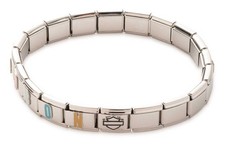 Harley-Davidson Bar & Shield Stretch Panel Bracelet with Trillion-Cut Crystals — listing 5