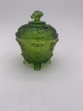 Set of Green Uranium/Vaseline Depression Glass Octagonal Bread & Butter Plates — listing 6