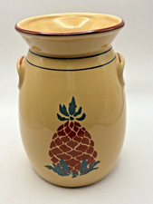Vintage Ceramic Pineapple-Form Bud Vase with Pastel Rainbow Glaze and Gold Trim — listing 4