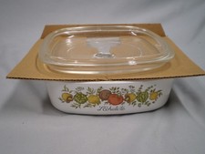 Vintage CorningWare 'Spice of Life' L'Echalote Casserole Set of 3 with Glass Lids — listing 3
