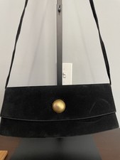 Vintage Black Velvet Snap Top Evening Bag/Clutch — listing 5