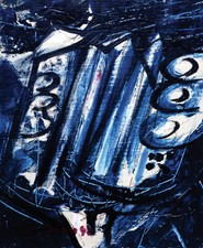 Original Oil Painting Portrait of an Elderly Accordion Player, Signed — listing 4