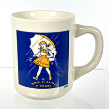 Morton Salt "When It Rains It Pours" 1914 Umbrella Girl Advertising Coffee Mug — listing 3