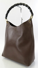 Vintage Gucci Bamboo Handle Black Leather Handbag with Dome Top Yes, serial number present — listing 2