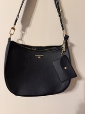 Anne Klein Black Saffiano-Style Faux Leather Satchel Handbag — listing 4
