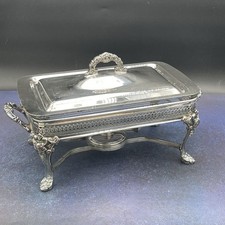 Vintage Silver-Plated Pierced Metal Casserole/Bowl Holder Frame with Ribbon Bow Swag Ornament and Handles — listing 3