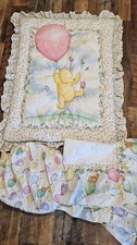 Disney Winnie the Pooh Cotton Fabric / Fitted Crib Sheet with Balloons, Bees & Clouds Print — listing 5