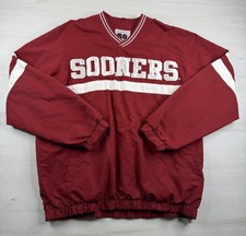 Vintage 58 Sports Oklahoma Sooners OU Leather Varsity Bomber Jacket, Black/Red/White, Size XXL