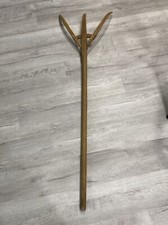 Antique Farm Tool Wall Display - Hay Forks, Ox Yoke, Cast Iron Wheel & Hand Drill — listing 2