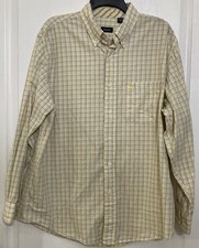 IZOD Men's Non-Iron Stretch Blue Plaid Long Sleeve Button-Down Shirt, Size Large — listing 3