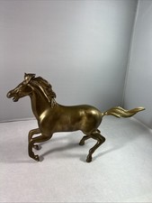 brass horse sculpture Vintage Cast Brass Prancing Horse Figurine Sculpture — listing 6