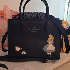 Kate Spade New York x Disney Minnie Mouse Clarabelle Cow Daisy Duck Striped Leather Tote