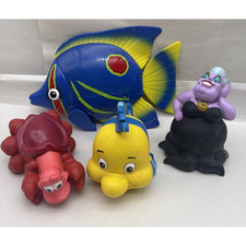 Disney Little Mermaid Flounder Fish Rubber Bath Squirt Toy Set (2 pieces)