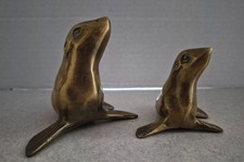 Pair of Vintage Solid Brass Sea Lion / Seal Figurines — listing 5