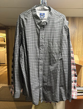 George Classic Fit Men's Blue Plaid Long-Sleeve Button-Down Shirt, Size L (42-44) — listing 6