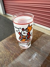 Vintage 1970s Burger King "Where Kids Are King" Footed Promotional Glass Tumbler