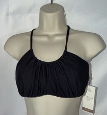 Calia Scrunched Tie Back Bikini Top Pure Black Size S — listing 2