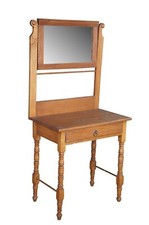 Victorian oak washstand Antique Oak Washstand with Arched Mirror & Cabinet Base — listing 5