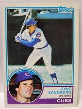 1983 Topps Ryne Sandberg Rookie Card #83 Chicago Cubs — listing 6