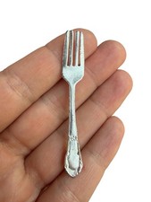 Vintage Figural Fork Brooch with Rhinestone Handle, Gold-Tone — listing 3