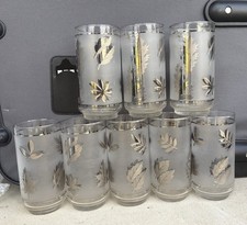 Libbey Silver Foliage Frosted Pilsner Glasses, Set of 5