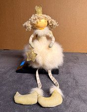 Soft-Sculpture Angel Doll Holding "You Are Loved" Star Pillow — listing 6