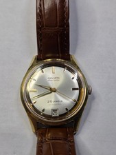 Vintage Gruen Precision 17 Jewels Men's Wristwatch with Date, 14K Gold Filled Cushion Case — listing 2