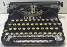 Antique Portable Typewriter with Round Glass-Top Keys, Circa 1920s — listing 6