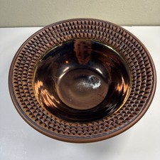 Handmade Studio Pottery Stoneware Cache Pot / Small Vessel with Copper Red Drip Glaze — listing 4