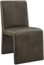 Pair of Armless Slipper Chairs in Rust Paisley Chenille Upholstery — listing 6