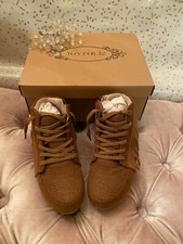 Joyfolie Tan Faux Suede Fringe Ankle-Strap Wedge Sandals — listing 3