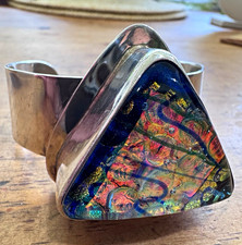 Sterling Silver Beaded-Edge Cuff Bracelet