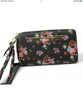 Steve Madden Floral Print Zip-Around Wristlet Wallet