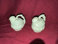 Vintage Hand-Painted Ceramic Jug-Form Salt & Pepper Shakers in Basket Motif — listing 6