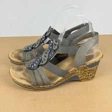 Rieker Antistress Women's Cognac Leather Cutout Slingback Sandals — listing 5