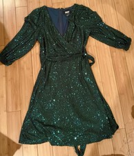 DKNY Navy Blue Sequin Sleeveless Sheath Dress