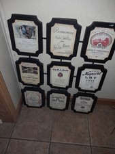 Set of 3 Decorative Wine Label Wall Plaques - French & Italian Wine Themes (Cabernet, Chianti, Pinot Grigio)