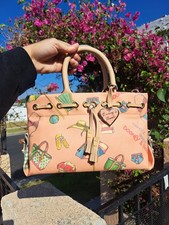 Dooney & Bourke Beach Print Canvas Satchel with Heart Charm