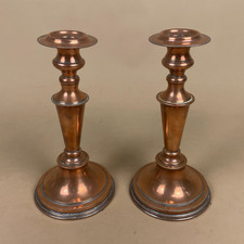 Vintage English Silver-on-Copper Repoussé Candlestick with Acanthus Scroll Border — listing 6