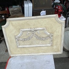 Vintage Mediterranean/Spanish Revival Carved Wood Arched Headboard, Full or Queen Size — listing 2