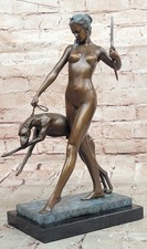 Art Deco Cast Metal Nude Figural Boudoir Lamp with Red Glass Panel — listing 2