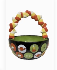 Halloween "BOO" Ceramic Bowl - Black Exterior with Orange Interior Rae Dunn / Magenta