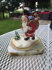 Vintage Gilt Metal Clown Figurine on Onyx Base — listing 4