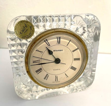 Staiger Lead Crystal Quartz Desk Clock, Square Cut-Glass Case, West Germany — listing 4