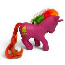 Vintage G1 My Little Pony 'Sailboat / Up Up and Away' Pony, Teal with Yellow Hair — listing 3